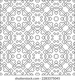 
Stylish texture with figures from lines.Abstract geometric black and white pattern for web page, textures, card, poster, fabric, textile. Monochrome graphic repeating design. 