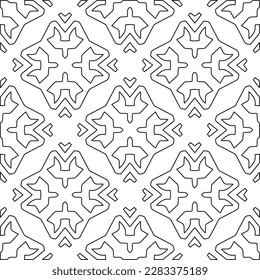 Stylish texture with figures from lines.Abstract geometric black and white pattern for web page, textures, card, poster, fabric, textile. Monochrome graphic repeating design. 