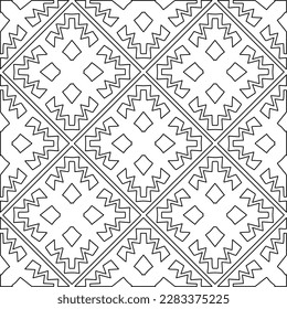 Stylish texture with figures from lines.Abstract geometric black and white pattern for web page, textures, card, poster, fabric, textile. Monochrome graphic repeating design. 