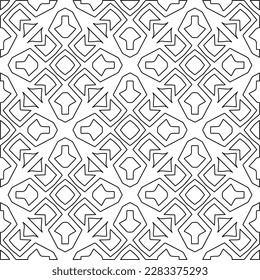 Stylish texture with figures from lines.Abstract geometric black and white pattern for web page, textures, card, poster, fabric, textile. Monochrome graphic repeating design. 