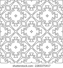 Stylish texture with figures from lines.Abstract geometric black and white pattern for web page, textures, card, poster, fabric, textile. Monochrome graphic repeating design. 