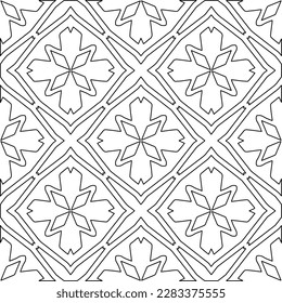 Stylish texture with figures from lines.Abstract geometric black and white pattern for web page, textures, card, poster, fabric, textile. Monochrome graphic repeating design. 
