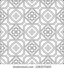 Stylish texture with figures from lines.Abstract geometric black and white pattern for web page, textures, card, poster, fabric, textile. Monochrome graphic repeating design. 