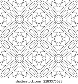 Stylish texture with figures from lines.Abstract geometric black and white pattern for web page, textures, card, poster, fabric, textile. Monochrome graphic repeating design. 