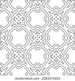 Stylish texture with figures from lines.Abstract geometric black and white pattern for web page, textures, card, poster, fabric, textile. Monochrome graphic repeating design. 