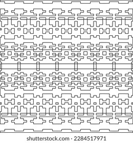 Textura elegante con figuras de líneas.Patrón geométrico en blanco y negro para páginas web, texturas, tarjetas, afiches, tela, textil. Diseño repetitivo gráfico monocromo. 