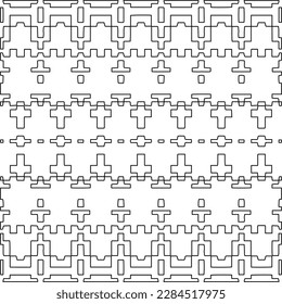 Stilvolle Textur mit Figuren aus Linien.Abstraktes geometrisches Schwarz-Weiß Muster für Webseiten, Texturen, Karten, Poster, Stoff, Textilien. Monochrome grafische Wiederholungsdesign. 