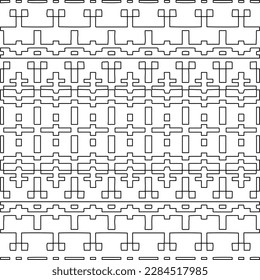 Stylish texture with figures from lines.Abstract geometric black and white pattern for web page, textures, card, poster, fabric, textile. Monochrome graphic repeating design. 