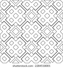Stylish texture with figures from lines.Abstract geometric black and white pattern for web page, textures, card, poster, fabric, textile. Monochrome graphic repeating design. 