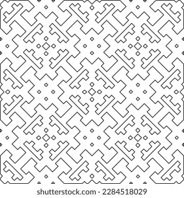Textura elegante con figuras de líneas.Patrón geométrico en blanco y negro para páginas web, texturas, tarjetas, afiches, tela, textil. Diseño repetitivo gráfico monocromo. 