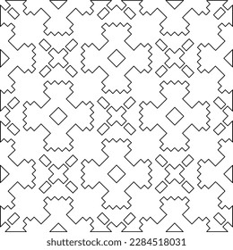 Stylish texture with figures from lines.Abstract geometric black and white pattern for web page, textures, card, poster, fabric, textile. Monochrome graphic repeating design. 