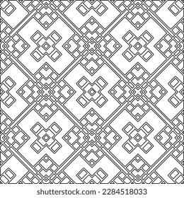 Stylish texture with figures from lines.Abstract geometric black and white pattern for web page, textures, card, poster, fabric, textile. Monochrome graphic repeating design. 