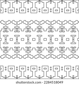 Stylish texture with figures from lines.Abstract geometric black and white pattern for web page, textures, card, poster, fabric, textile. Monochrome graphic repeating design. 