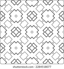 Stylish texture with figures from lines.Abstract geometric black and white pattern for web page, textures, card, poster, fabric, textile. Monochrome graphic repeating design. 