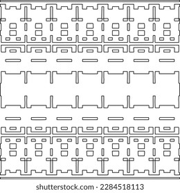 Stilvolle Textur mit Figuren aus Linien.Abstraktes geometrisches Schwarz-Weiß Muster für Webseiten, Texturen, Karten, Poster, Stoff, Textilien. Monochrome grafische Wiederholungsdesign. 