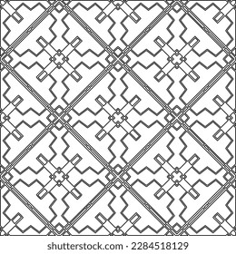 Stylish texture with figures from lines.Abstract geometric black and white pattern for web page, textures, card, poster, fabric, textile. Monochrome graphic repeating design. 