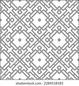 Stylish texture with figures from lines.Abstract geometric black and white pattern for web page, textures, card, poster, fabric, textile. Monochrome graphic repeating design. 