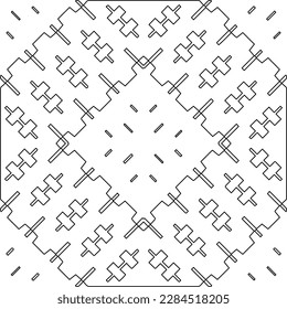 Stilvolle Textur mit Figuren aus Linien.Abstraktes geometrisches Schwarz-Weiß Muster für Webseiten, Texturen, Karten, Poster, Stoff, Textilien. Monochrome grafische Wiederholungsdesign. 