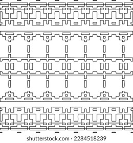 Stylish texture with figures from lines.Abstract geometric black and white pattern for web page, textures, card, poster, fabric, textile. Monochrome graphic repeating design. 