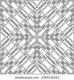 Stylish texture with figures from lines.Abstract geometric black and white pattern for web page, textures, card, poster, fabric, textile. Monochrome graphic repeating design. 