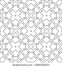 Stilvolle Textur mit Figuren aus Linien.Abstraktes geometrisches Schwarz-Weiß Muster für Webseiten, Texturen, Karten, Poster, Stoff, Textilien. Monochrome grafische Wiederholungsdesign. 