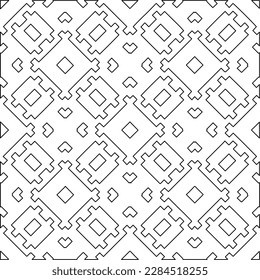 Stylish texture with figures from lines.Abstract geometric black and white pattern for web page, textures, card, poster, fabric, textile. Monochrome graphic repeating design. 