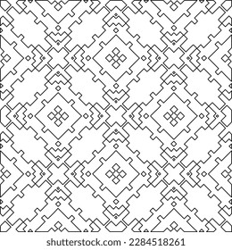 Stylish texture with figures from lines.Abstract geometric black and white pattern for web page, textures, card, poster, fabric, textile. Monochrome graphic repeating design. 