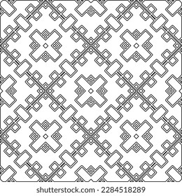 Stylish texture with figures from lines.Abstract geometric black and white pattern for web page, textures, card, poster, fabric, textile. Monochrome graphic repeating design. 