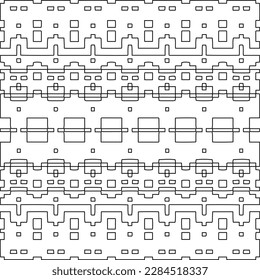 Stilvolle Textur mit Figuren aus Linien.Abstraktes geometrisches Schwarz-Weiß Muster für Webseiten, Texturen, Karten, Poster, Stoff, Textilien. Monochrome grafische Wiederholungsdesign. 