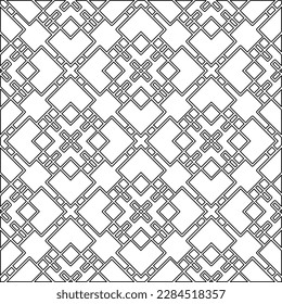 Stylish texture with figures from lines.Abstract geometric black and white pattern for web page, textures, card, poster, fabric, textile. Monochrome graphic repeating design. 