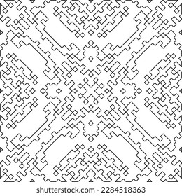 Textura elegante con figuras de líneas.Patrón geométrico en blanco y negro para páginas web, texturas, tarjetas, afiches, tela, textil. Diseño repetitivo gráfico monocromo. 