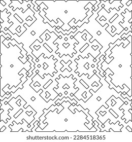 Stylish texture with figures from lines.Abstract geometric black and white pattern for web page, textures, card, poster, fabric, textile. Monochrome graphic repeating design. 