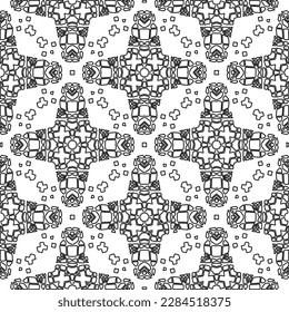 Stilvolle Textur mit Figuren aus Linien.Abstraktes geometrisches Schwarz-Weiß Muster für Webseiten, Texturen, Karten, Poster, Stoff, Textilien. Monochrome grafische Wiederholungsdesign. 