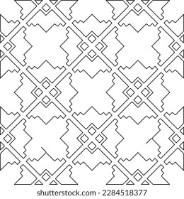 Stylish texture with figures from lines.Abstract geometric black and white pattern for web page, textures, card, poster, fabric, textile. Monochrome graphic repeating design. 