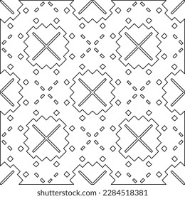 Stylish texture with figures from lines.Abstract geometric black and white pattern for web page, textures, card, poster, fabric, textile. Monochrome graphic repeating design. 