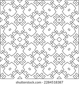 Stylish texture with figures from lines.Abstract geometric black and white pattern for web page, textures, card, poster, fabric, textile. Monochrome graphic repeating design. 