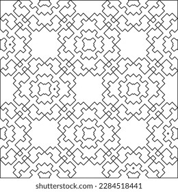 Stylish texture with figures from lines.Abstract geometric black and white pattern for web page, textures, card, poster, fabric, textile. Monochrome graphic repeating design. 