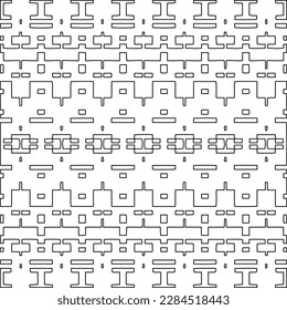Stylish texture with figures from lines.Abstract geometric black and white pattern for web page, textures, card, poster, fabric, textile. Monochrome graphic repeating design. 