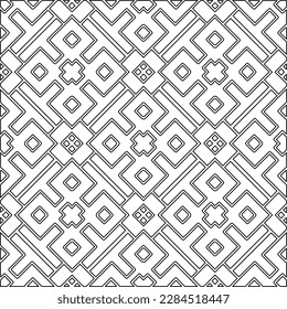 Stylish texture with figures from lines.Abstract geometric black and white pattern for web page, textures, card, poster, fabric, textile. Monochrome graphic repeating design. 