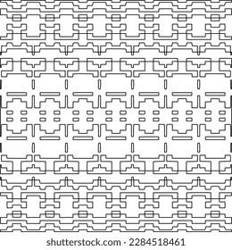 Stylish texture with figures from lines.Abstract geometric black and white pattern for web page, textures, card, poster, fabric, textile. Monochrome graphic repeating design. 