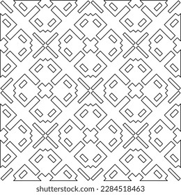 Stylish texture with figures from lines.Abstract geometric black and white pattern for web page, textures, card, poster, fabric, textile. Monochrome graphic repeating design. 