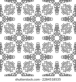 Stylish texture with figures from lines.Abstract geometric black and white pattern for web page, textures, card, poster, fabric, textile. Monochrome graphic repeating design. 