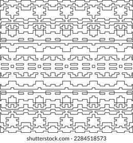 Stylish texture with figures from lines.Abstract geometric black and white pattern for web page, textures, card, poster, fabric, textile. Monochrome graphic repeating design. 