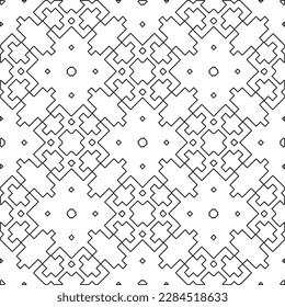 Stylish texture with figures from lines.Abstract geometric black and white pattern for web page, textures, card, poster, fabric, textile. Monochrome graphic repeating design. 
