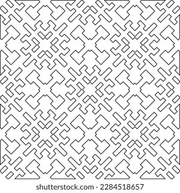 Stylish texture with figures from lines.Abstract geometric black and white pattern for web page, textures, card, poster, fabric, textile. Monochrome graphic repeating design. 