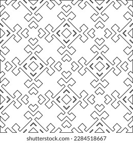 Stylish texture with figures from lines.Abstract geometric black and white pattern for web page, textures, card, poster, fabric, textile. Monochrome graphic repeating design. 