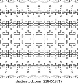 Stylish texture with figures from lines.Abstract geometric black and white pattern for web page, textures, card, poster, fabric, textile. Monochrome graphic repeating design. 