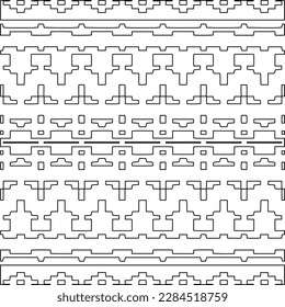 Stylish texture with figures from lines.Abstract geometric black and white pattern for web page, textures, card, poster, fabric, textile. Monochrome graphic repeating design. 