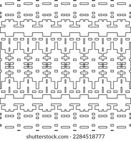 Stylish texture with figures from lines.Abstract geometric black and white pattern for web page, textures, card, poster, fabric, textile. Monochrome graphic repeating design. 