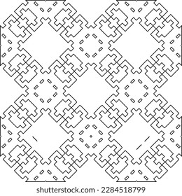 Stylish texture with figures from lines.Abstract geometric black and white pattern for web page, textures, card, poster, fabric, textile. Monochrome graphic repeating design. 